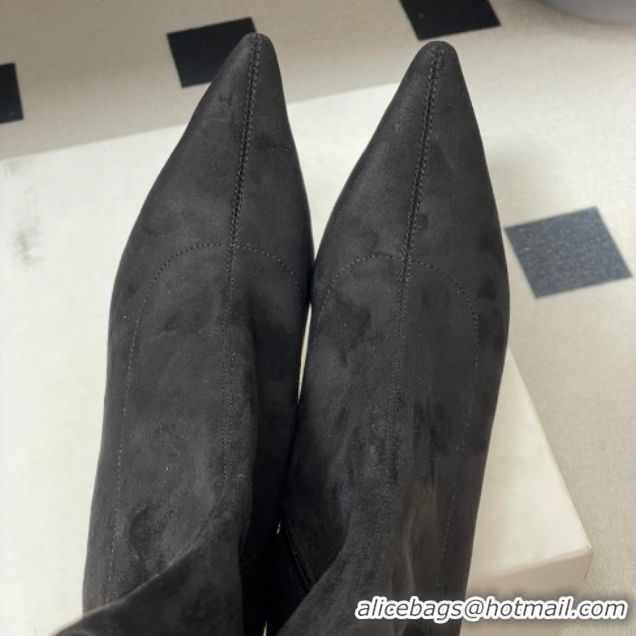 Shop Duplicate The Row Liisa Kitten Ankle Boot 8.5cm in Suede Black 1028054