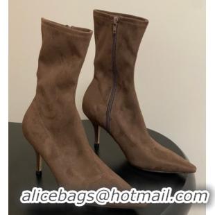 Big Discount The Row Liisa Kitten Ankle Boot 8.5cm in Suede Brown 1028055