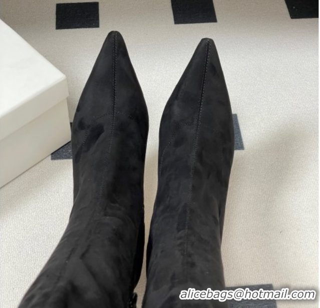 Grade The Row Liisa Kitten High Boot 8.5cm in Suede Black 1028056
