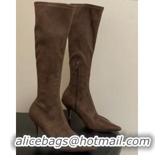 Duplicate The Row Liisa Kitten High Boot 8.5cm in Suede Brown 1028057