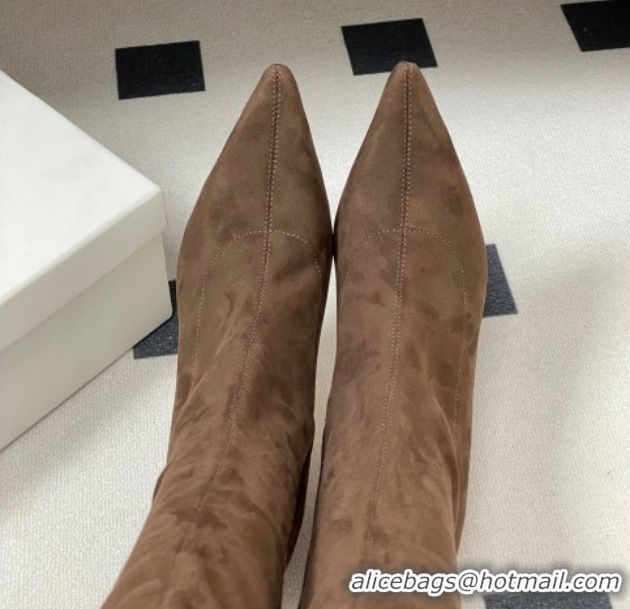 Duplicate The Row Liisa Kitten High Boot 8.5cm in Suede Brown 1028057