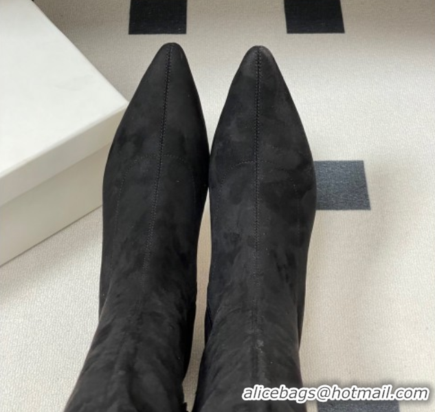Top Design The Row Liisa Kitten High Boot 3cm in Suede Black 1028058