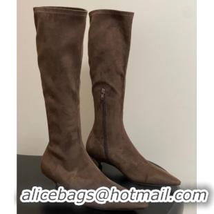 Discount The Row Liisa Kitten High Boot 3cm in Suede Brown 1028060
