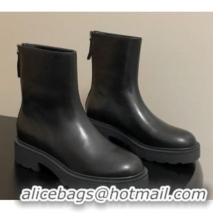 Unique Style The Row Nobilis Fast Platform Ankle Boots 4cm in Leather Black 1028061