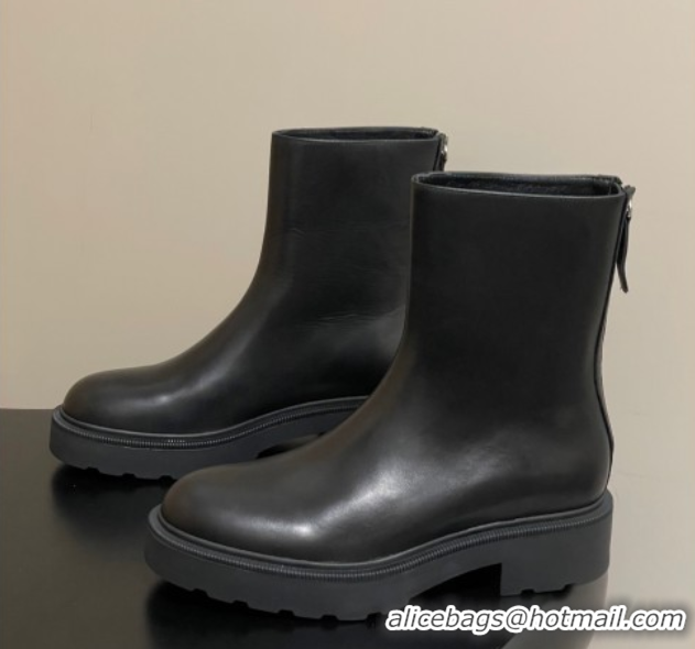 Unique Style The Row Nobilis Fast Platform Ankle Boots 4cm in Leather Black 1028061