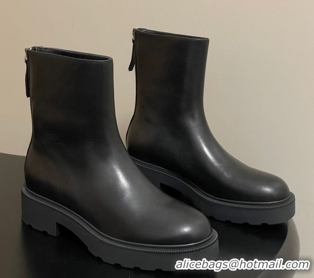 Unique Style The Row Nobilis Fast Platform Ankle Boots 4cm in Leather Black 1028061