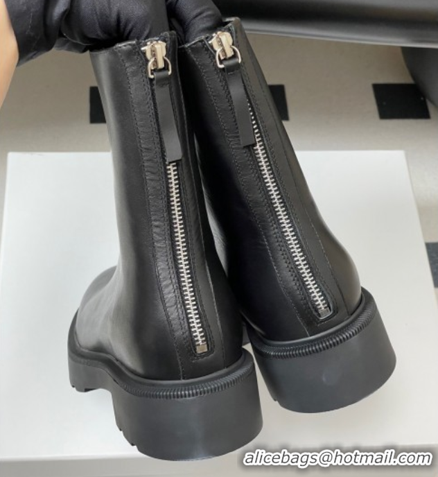 Unique Style The Row Nobilis Fast Platform Ankle Boots 4cm in Leather Black 1028061