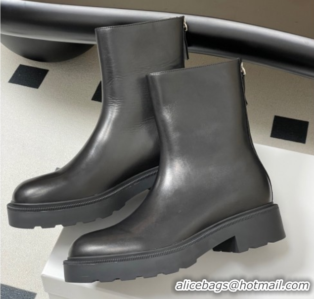 Unique Style The Row Nobilis Fast Platform Ankle Boots 4cm in Leather Black 1028061