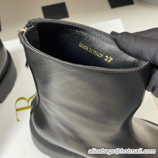 Unique Style The Row Nobilis Fast Platform Ankle Boots 4cm in Leather Black 1028061