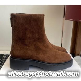 Top Design The Row Nobilis Fast Platform Ankle Boots 5cm in Suede Brown 1028063