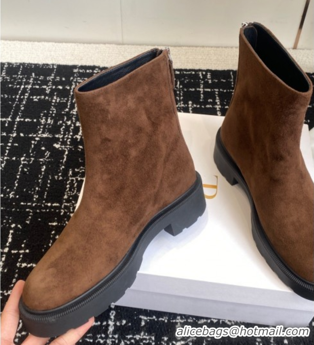 Top Design The Row Nobilis Fast Platform Ankle Boots 5cm in Suede Brown 1028063