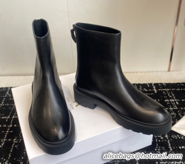 Cheap Price The Row Nobilis Fast Platform Ankle Boots 5cm in Leather Black 1028064