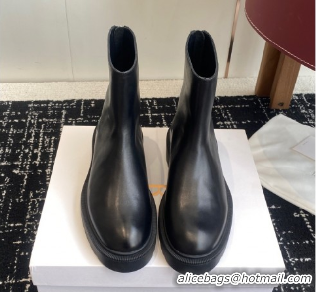 Cheap Price The Row Nobilis Fast Platform Ankle Boots 5cm in Leather Black 1028064