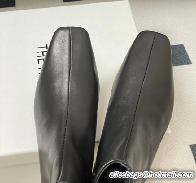 Best Grade The Row Lambskin Leather Flat Ankle Boots TR102801 Black 2025