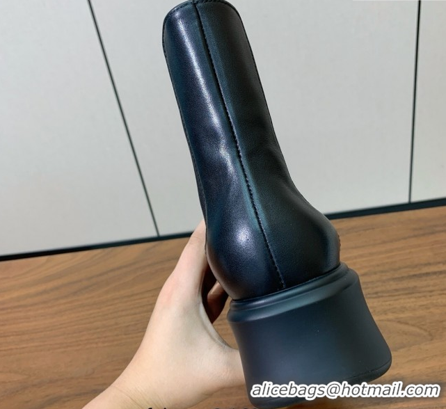 Good Quality The Row Leather Platform Ankle Boots 5cm TR102802 Black 2025