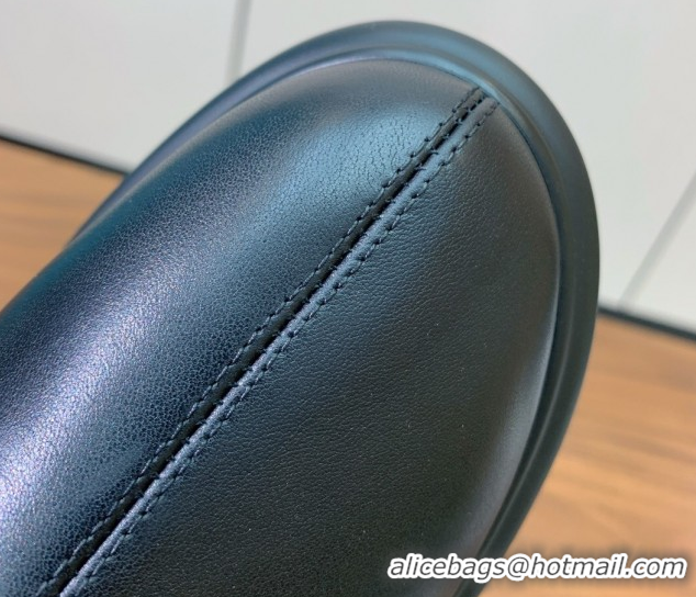 Good Quality The Row Leather Platform Ankle Boots 5cm TR102802 Black 2025