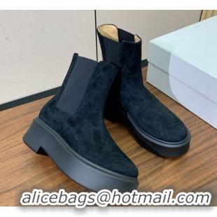 Low Price The Row Suede Platform Ankle Boots 5cm TR102802 Black 2025
