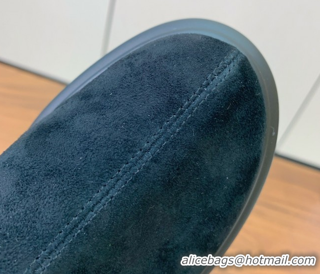 Low Price The Row Suede Platform Ankle Boots 5cm TR102802 Black 2025