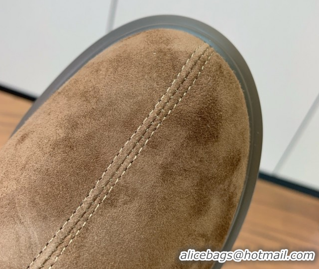 Grade Quality The Row Suede Platform Ankle Boots 5cm TR102802 Brown 2025