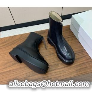 Purchase The Row Leather Zipped Platform Ankle Boots 5cm 1028074 Black 2025