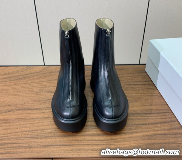 Purchase The Row Leather Zipped Platform Ankle Boots 5cm 1028074 Black 2025