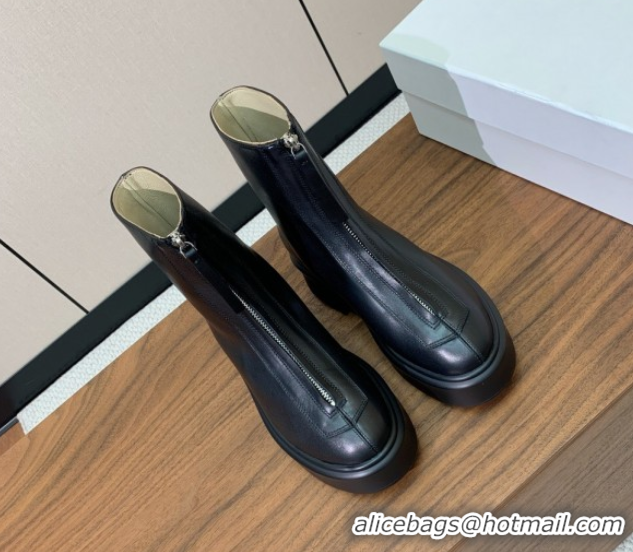 Purchase The Row Leather Zipped Platform Ankle Boots 5cm 1028074 Black 2025