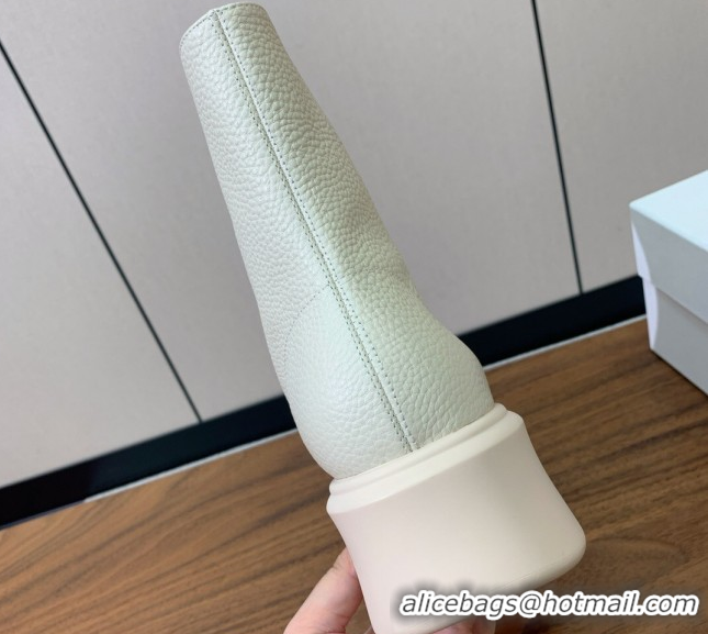 Good Product The Row Leather Zipped Platform Ankle Boots 5cm 1028074 White 2025