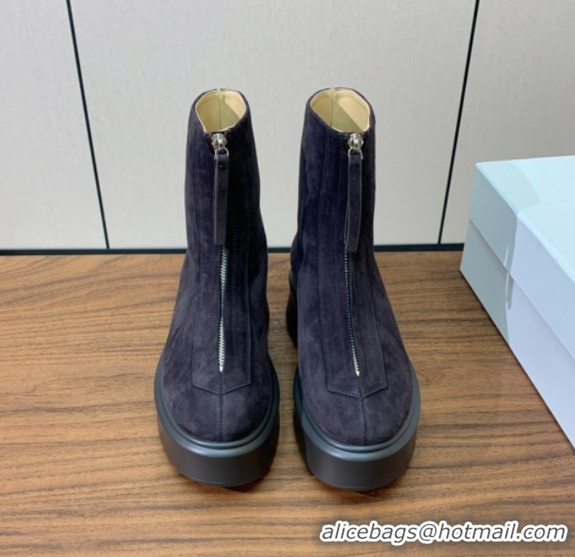 Most Popular The Row Suede Zipped Platform Ankle Boots 5cm Brown 1028077