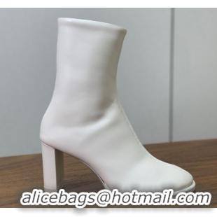 Charming The Row Leather Heel Ankle Boots 8cm TR102803 White 2025