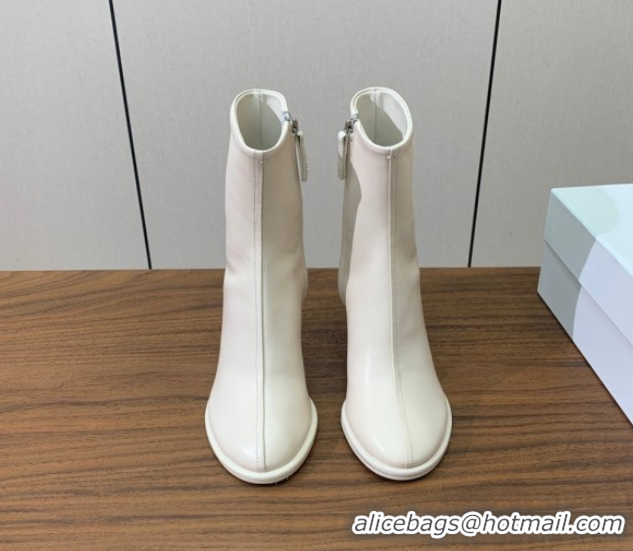 Charming The Row Leather Heel Ankle Boots 8cm TR102803 White 2025