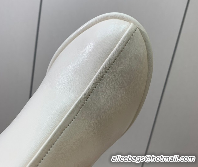 Charming The Row Leather Heel Ankle Boots 8cm TR102803 White 2025