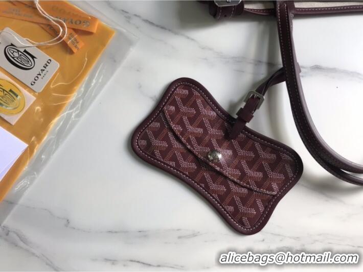 Best Product Goyard Chien Gris Dog Bag G1735 Burgundy 2025