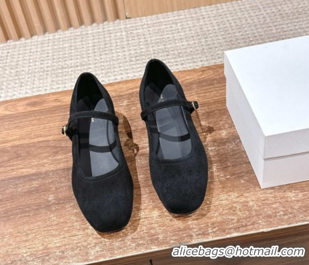 Good Looking The Row Suede Mary Janes Pumps 3.5cm TR102804 Black 2025