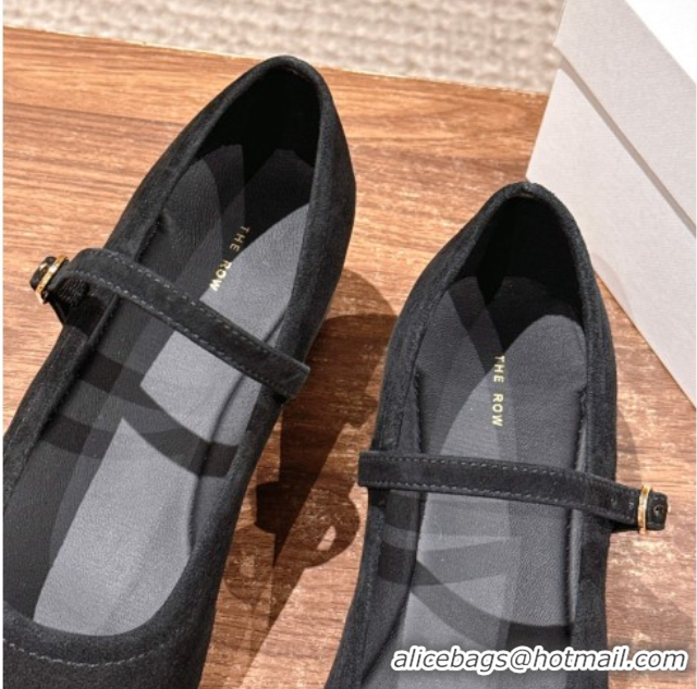 Good Looking The Row Suede Mary Janes Pumps 3.5cm TR102804 Black 2025