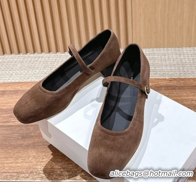 Grade The Row Suede Mary Janes Pumps 3.5cm TR102804 Brown 2025