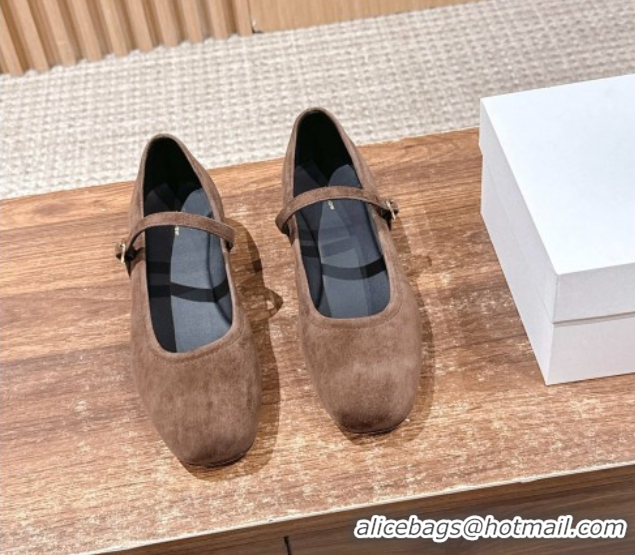 Grade The Row Suede Mary Janes Pumps 3.5cm TR102804 Brown 2025