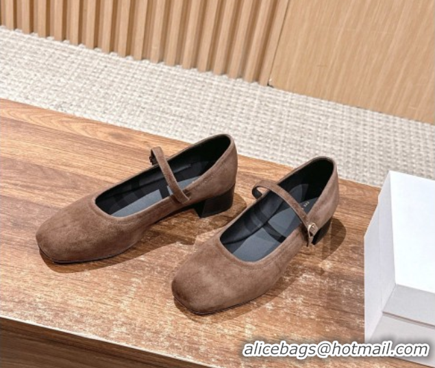 Grade The Row Suede Mary Janes Pumps 3.5cm TR102804 Brown 2025