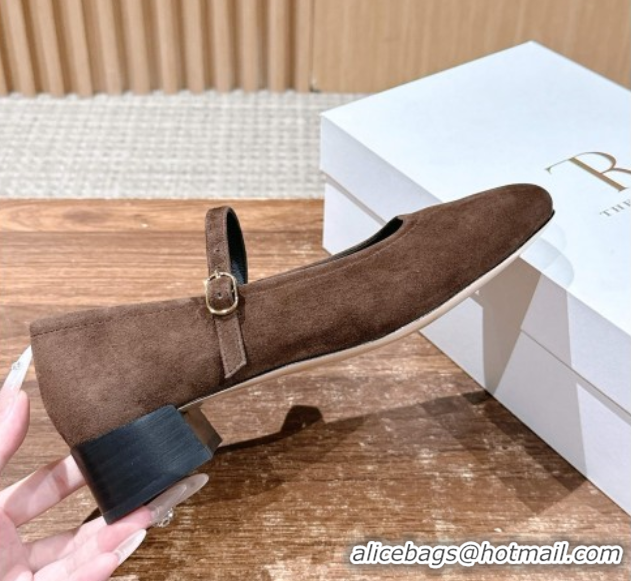 Grade The Row Suede Mary Janes Pumps 3.5cm TR102804 Brown 2025