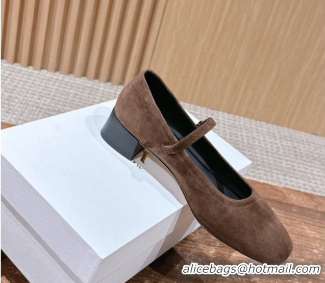 Grade The Row Suede Mary Janes Pumps 3.5cm TR102804 Brown 2025