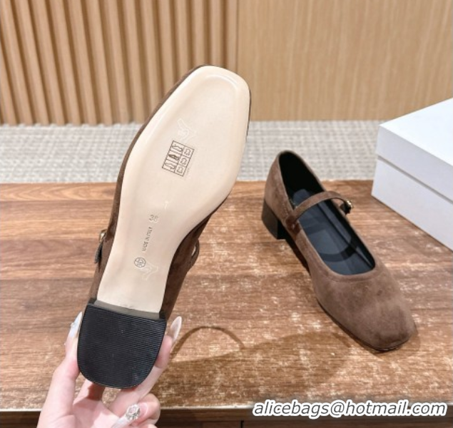 Grade The Row Suede Mary Janes Pumps 3.5cm TR102804 Brown 2025