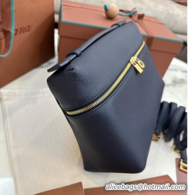 Top Design Loro Piana Extra Pocket Pouch L27 in Grained Calfskin L0427 Royal Blue 2025