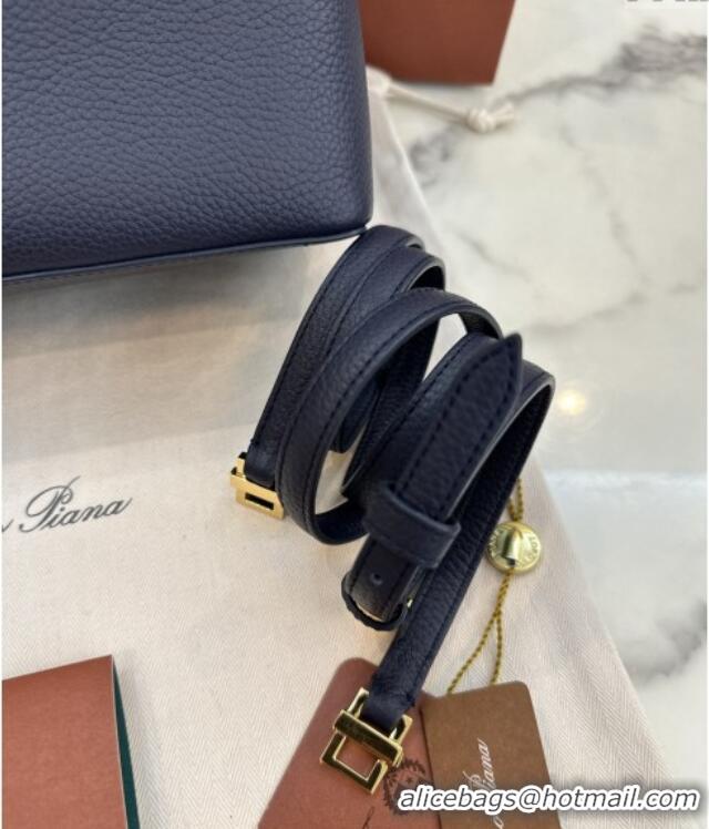 Top Design Loro Piana Extra Pocket Pouch L27 in Grained Calfskin L0427 Royal Blue 2025