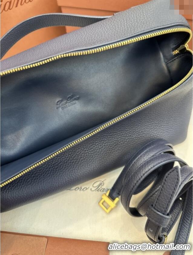 Top Design Loro Piana Extra Pocket Pouch L27 in Grained Calfskin L0427 Royal Blue 2025