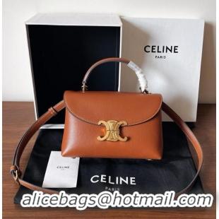 Market Sells Celine Medium Nino Top Handle bag in Supple Calfskin 117523 Tan