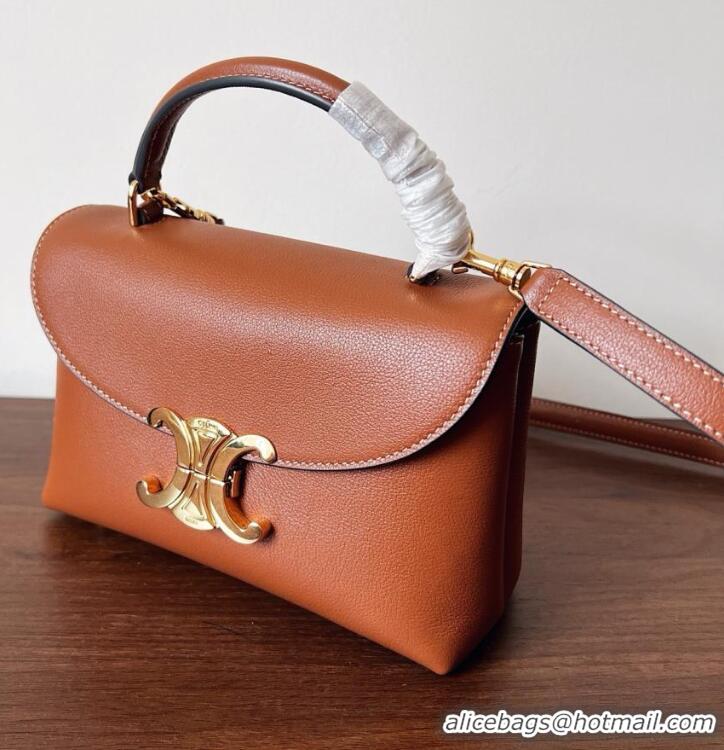Market Sells Celine Medium Nino Top Handle bag in Supple Calfskin 117523 Tan