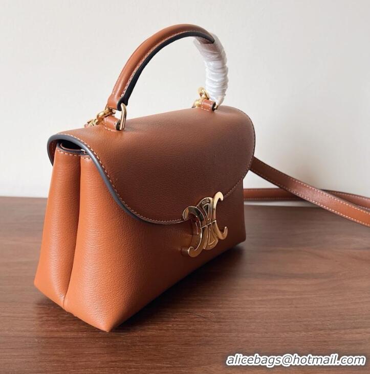 Market Sells Celine Medium Nino Top Handle bag in Supple Calfskin 117523 Tan