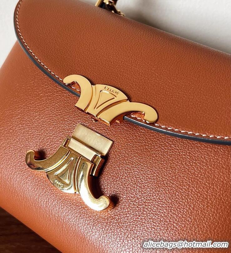 Market Sells Celine Medium Nino Top Handle bag in Supple Calfskin 117523 Tan