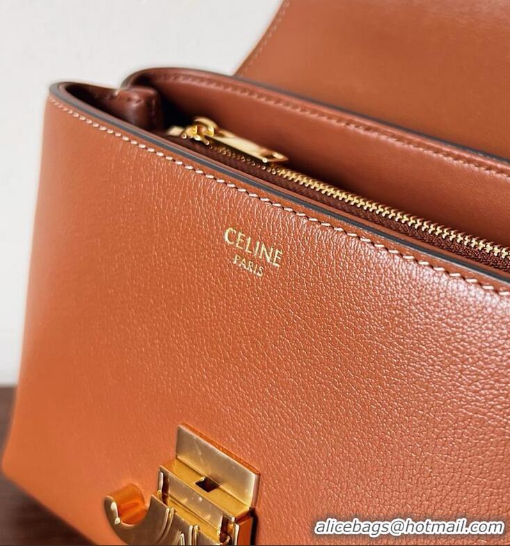 Market Sells Celine Medium Nino Top Handle bag in Supple Calfskin 117523 Tan