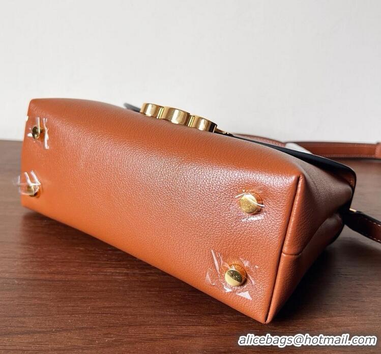 Market Sells Celine Medium Nino Top Handle bag in Supple Calfskin 117523 Tan