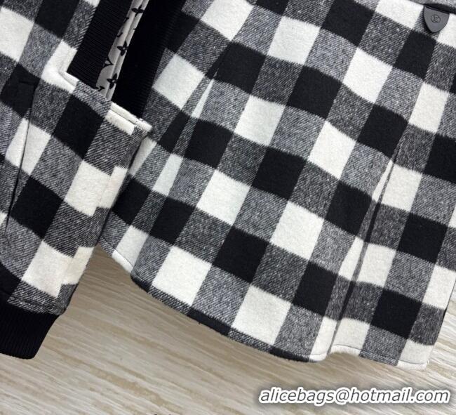 Buy Classic Louis Vuitton Plaid Vest and Mini Skirt Set 0904 Black/White 2025